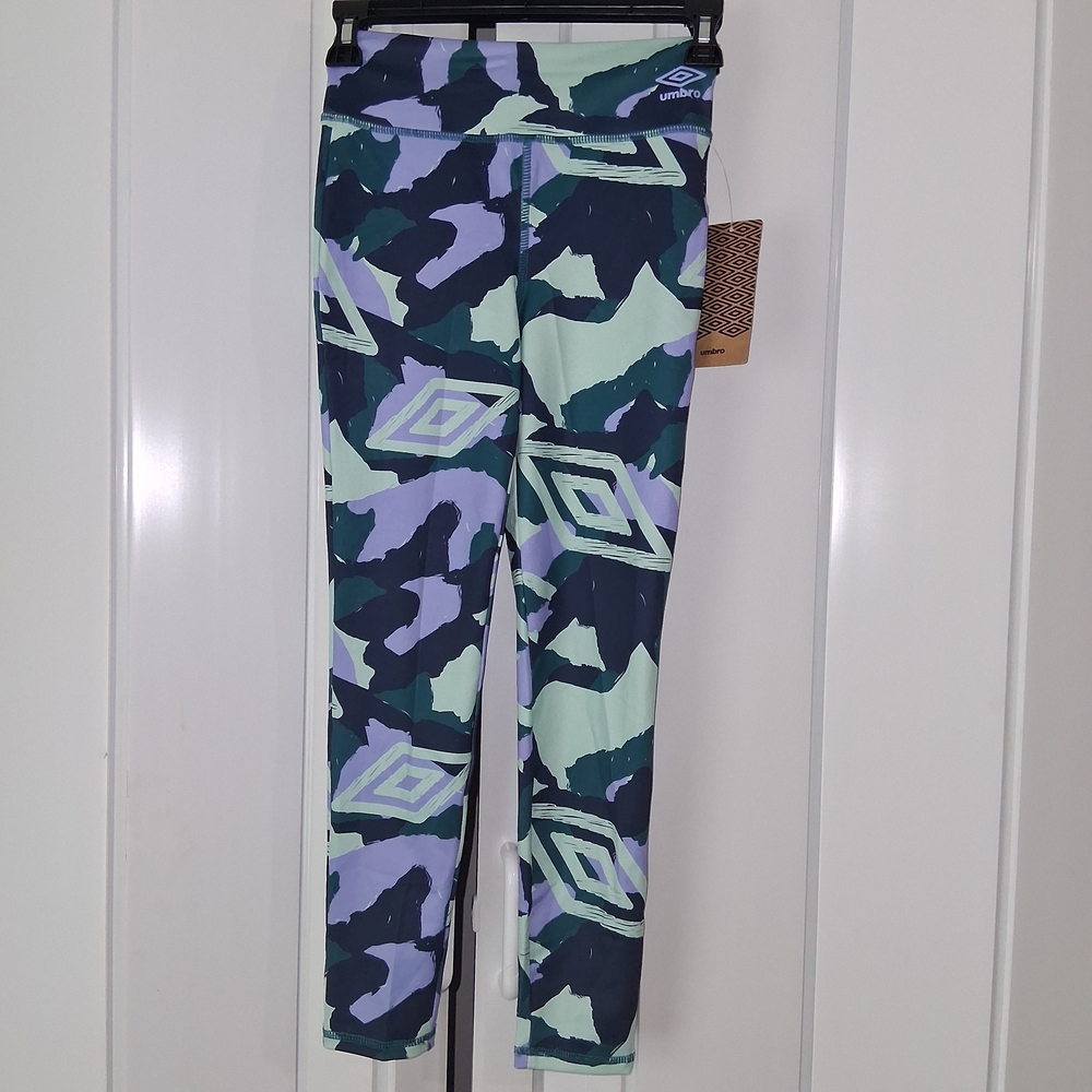 Umbro Kids' Camouflage Leggings - Blue and Green